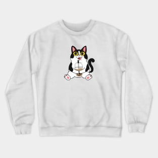 I Love Boba Cat | Tuxedo Cat Crewneck Sweatshirt